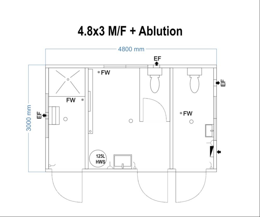 4.8x3 m/f ablution